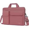 MOSISO 13,3 Pollici Borsa Tracolla Laptop,13-13,3 Pollici Custodia PC Compatibile con MacBook Air/Pro 13/Pro 14,HP Dell ASUS con 2 Raised&1 Flapover&1 Tasca Orizzontale&Manico&Belt, Polverosa Rosa