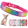 YOUALSO Collare per cani con strass di cristallo Bling Girl Cat Collari colorati rosa XXL