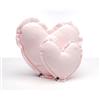 von Herzen Cuscino decorativo in mussola in 100% cotone, a forma di cuore, per divano e letto, cucito a mano (piccolo (diametro circa 18 cm), rosa cipria)