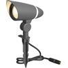 DAWALIGHT Illuminazione da Giardino 10W 800lm Faretto LED con Picchetto 3000K Bianco caldo IP65 Impermeabile Faretto da Giardino per Esterni Prato Sentieri, Alluminio, Grigio scuro