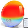 VOGHERB Sveglia Luminosa Wake Up Light,Sunrise Alarm Clock con Simulazione Alba e Tramonto Controllo APP, Sveglia da Comodino con 11 Colori, 20 Livelli di Luminosità,7 Suoni Naturali,Radio FM,4 Allarmi,Snooze