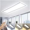 OTREN Plafoniera LED Soffitto 100x25CM, Dimmerabile Pannello LED con Telecomando, 36W Lampadario da Soffitto per Ufficio Soggiorno Camera Cucina Garage, 3000K-6000K, 3200LM