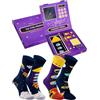 Rainbow Socks - Space Socks Box - 2 paia di calzini "spaziali", in cotone per uomo e donna - L'astronomia, le stelle, i pianeti, le astronavi, i razzi, l'universo - Taglie 47-50