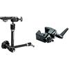 Manfrotto 244 Magic Arm Braccio e Staffa, Nero & 035 Super Clamp Morsetto con Blister, Capacita di Carico 15 Kg, in Alluminio, Nero