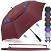 ZOMAKE Ombrello Grande Antivento XXL - Ombrello da Golf Extra Large 68inch,Ombrello Antivento Robusto Grande pour Les Voyages(Borgogna)