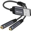 DuKabel Scheda audio esterna USB da 0,3 m USB a 2 prese TRRS da 3,5 mm (audio + mic), splitter stereo audio Y, cavo adatto per PC, PS4, PS5, laptop, altoparlanti, cuffie - Top Series, D-USB352FHY-30H