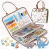 hahaland Busy Board Montessori, Valigetta Sensoriale Dinosauri 3D