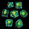 Power Beast Dungeon Set di Dadi Occhio Di Drago Rotante, 7 Pezzi Poliedrici per D&D, Dungeons And Dragons, DND, Dungeon Master, Giochi di Ruolo