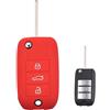 Generic Nordecco - Custodia in silicone per chiave a 3 pulsanti, compatibile con MG ZS MG3 HS GS GT MG5 MG7-3 (rosso)