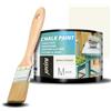 JOVIRA PINTURAS Chalk Paint - Vernice gessata all'acqua opaca + Pennello speciale per legno. Rinnovate i vostri mobili con creatività. (375 Millilitroi, Bianco Antico + Pennello)