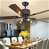 PANNN Ventilatore Da Soffitto Con Illuminazione Telecomando Velocità Del Vento Regolabile Retro E27 Plafoniera Loft Lampadario Industriale Lampada Da Soggiorno Moderna Camera Da Letto Sala Da Pranzo 5 Luci