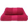 CA' D'ORO Asciugamani da bagno, Set da due Asciugamani da bagno Viso e Ospite 100% cotone, Linea Diamante, peso 500gr/mq. (Bordeaux)