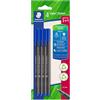 Staedtler - Triplus fineliner 334 - Blister 4 pennarelli triangolari - Punta superfina 0,3 mm blu - Plastica 97% riciclata - 334 R-3BK4
