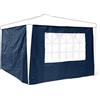 Relaxdays Set 2 Pareti Laterali per Gazebo, 3 x 3 m, Telo in PE, Finestre, Rivestimento per Festival, Tendone, Blu