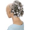 CAISHA Parrucchino Scrunchie Updo Acconciature Voluminoso Ricci Disordinato Bun Bianco Grigio Misto G10L