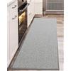 COLOR&GEOMETRY Tappeto Cucina Antiscivolo Lavabile, 43,5 x 150 cm Passatoia Cucina Assorbente Resistente alle Macchie per Cucina, Sala da Pranzo, Lavanderia e Corridoio, Grigio Chiaro