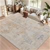 Safunion Tappeto Salotto pelo corto Moderno Astratto Tappeti Camera da letto Morbido Antiscivolo lavabile Tappeto Sala (200 x 250 cm, Grigio/Beige/Oro/Multicolore astratti)