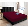 Sufdari Coprimaterasso impermeabile Singolo 90x190cm Copriletto per letto, coprimaterasso con tasche profonde 30 cm con elastico in gomma- Borgogna