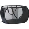 KIAYOO Porta Panni Sporchi,Portabiancheria Sporca Salvaspazio 2 Scomparti,Laundry Basket,Cesto Panni Sporchi Salvaspazio Per Bagno, Camera Da Letto, Lavanderia, Camera Dei Bambini, Hotel e Viaggi,Nero