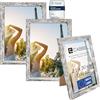 CABBEL set di 3 cornici DIN A4 21x30 in legno MDF con vetro acrilico infrangibile, ideale per collage, ritratti