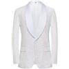 CARFFIV Men's Paillettes Velluto Stage Party Prom Wedding Dinner Symmetry Suit Jacket Blazer,Royal Blue,S