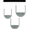 Ondaluce Lampada a sospensione LOTUS 3 Luci base rettangolare 106 cm e vetro granigliato FUMÉ