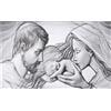 LIBEROSHOPPING Quadro moderno in tela 65x125 cm tema Sacra Famiglia con dettagli in argento