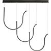 Ondaluce Lampada a sospensione ARQUA 3 Luci con base rettangolare 110 cm in metallo NERO