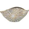 DRW Vaso da tavolo in ceramica bianca e oro 39x9x20cm