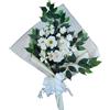 DRW Bouquet di fiori per cimitero bouquet di fiori artificiali con vaso per mettere in vaso 78 x 63 x 20 cm (bianco e rosa)