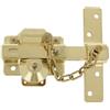 Amig - Serratura da sovrapporre con cilindro rotondo, fermo e catena mod. 1C - 105 x 170 mm - Serratura di sicurezza con chiave e fermo, include 5 chiavi a maglia - acciaio dorato