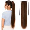 CAISHA 60cm Posticcio Per Capelli Hailey Con 2 Nastri Coda Di Cavallo Voluminoso Capelli Finti Liscio Mix Marrone HC27