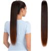 CAISHA 60cm Posticcio Per Capelli Hailey Con 2 Nastri Coda Di Cavallo Voluminoso Capelli Finti Liscio Miscela Marrone HC16