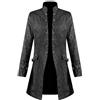 Generic J-448 Nero Slim Tunica Capispalla per Uomo Inverno Autunno Manica Lunga Collo con Colletto Brunch Vittoriano Gotico Grunge Rinascimento Contadino Steampunk Giacca Trench Coat Uomo 2023 2P XL