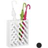 Relaxdays Portaombrelli XL, Supporto Rettangolare per Ombrelli e Bastoni, Acciaio, Portatile, 15cm., Bianco