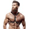 Fetish Submissive Attitude Chest Harness Double Fastening & Studs Eco Leather Men Black