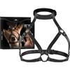 Fetish Submissive Bondage Adjustable Chest Harness Black