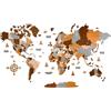 WoodLeo Mappa del mondo in legno,grande decorazione da parete in 3D,dimensioni (M & L & XL),idea regalo per ogni occasione,decorazione da parete per casa,cucina o ufficio