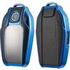 ontto Cover per chiavi in TPU adatta per BMW 8 7 5 i8 i12 i15 Display 740i 528Li 540Li G11 G12 G30 G31 X3 G01 X4 X5 X7 Custodia portachiavi in pelle blu