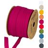 Halbach Seidenbänder Nastro di cotone 10 mm x 30 m, nastri per fai da te, nastro in tessuto per decorazioni, 100% cotone, fai da te, per lavori di cucito, colore: rosa, 24500