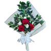 DRW Bouquet di fiori per cimitero bouquet di fiori artificiali per immettere in vaso vaso vaso o sopra sepoltura 73x63x20 cm (Dalie Rosse)