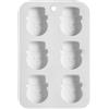Premier Housewares Stampo per 6 dolci in silicone antiaderente a forma di pupazzo di neve, colore: Bianco