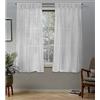 Exclusive Home Coppia di tende belghe velate plissettate top pannello, bianco inverno, 76 x 160 cm, 2 pezzi