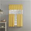 No. 918 Martine - Set di mantovana e Ripiani per Tenda da Cucina Semi-Velata, in Microfibra, con Tasca per Bastone, 137 x 91 cm, 3 Pezzi, Colore: Giallo
