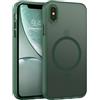 AoozeFon Cover Magnetica per iPhone XS/X Compatibile con Mag-Safe, Custodia Militare Antiurto Traslucida Opaca Case per iPhone X, Ultra Sottile Classico Stile Protezione, Verde