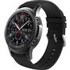 MoKo Cinturino Compatibile con Samsung Galaxy Watch 3 45mm/Galaxy Watch 46mm/Gear S3 Frontier/Huawei Watch GT 3/3 Pro 46mm/GT 2, 22mm Cinturino Sportivo di Ricambio in Silicone Morbido, Nero
