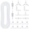 Pawfly Aquarium7,5 m Tubo di Linea d'Aria Set di Accessori per Pompa d'Aria Standard con connettori Ventose e valvole di Controllo per l'impostazione dell'aerazione della Vasca dei Pesci