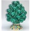 SICILIA BEDDA CAPACI Pigna Siciliana in Ceramica di Caltagirone Decorativa - H 11/12 cm - Verderame - Mod. Gambo Decorato Casuale