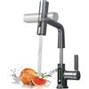 ESOP Rubinetto Cucina con Doccetta Estraibile, Miscelatore Cucina con Display Digitale a LED, 3 Modalità Rubinetti Lavello Bagno Monocomando Girevole a 360°, Regolabile in Altezza (Grigio)