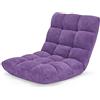 GIANTEX Sedia da pavimento, imbottita, pieghevole, cuscino da pavimento regolabile a 14 livelli, con schienale, pugilato, per meditazione e finestra, colore: viola